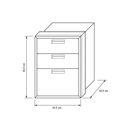 ตู้ลิ้นชัก 3 ชั้น พร้อมถาดใส่ช้อน CABIN HOLLYN 45.5x65.5 ซม. สีเบจ_6