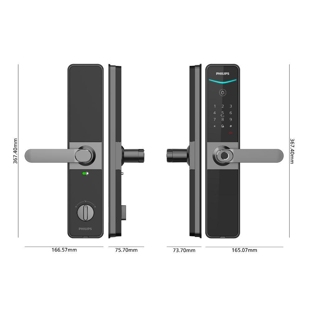 กลอนประตูดิจิตอล PHILIPS PHL-610 สีดำ