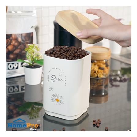 ขวดโหลเหลี่ยมฝาดึง 1.3 ลิตร KECH MOTHA สีครีม_3