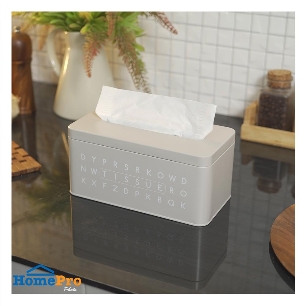 กล่องทิชชู่แผ่น KECH LETTER สีเทา