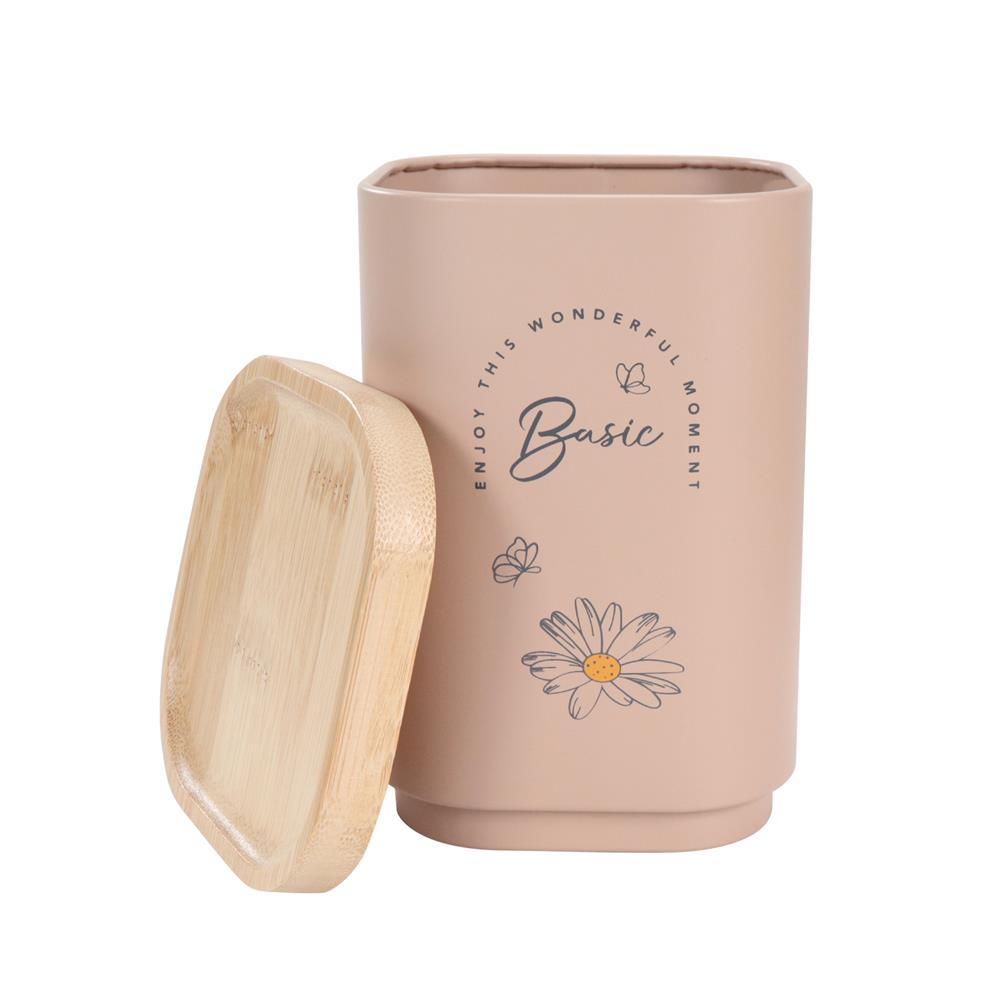 ขวดโหลเหลี่ยมฝาดึง 1.3 ลิตร KECH MOTHA สีชมพู