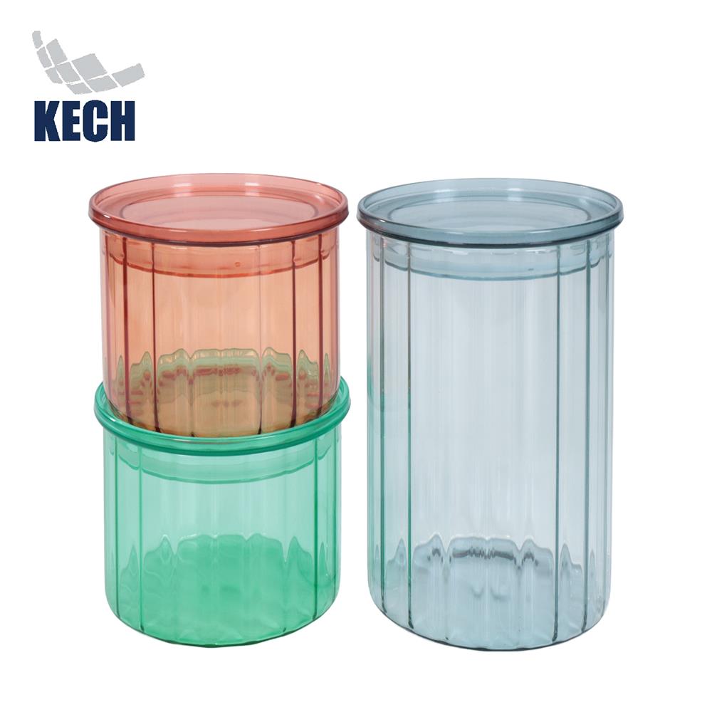 ชุดขวดโหลแก้ว 0.5 ลิตร และ 1 ลิตร KECH VIDA หลากสี (แพ็ก 3 ชิ้น)