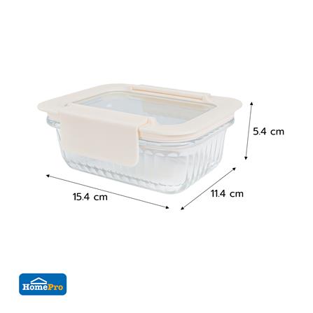 กล่องอาหารแก้วผืนผ้า KECH BELLA 0.37 ลิตร สีขาว_6