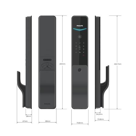 กลอนประตูดิจิตอล PHILIPS PHL-801 สีดำ_5