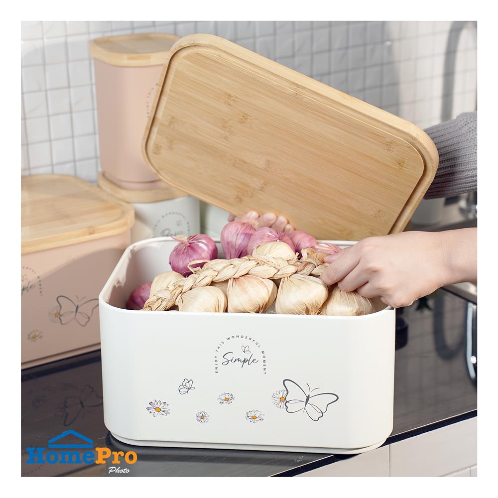 ขวดโหลเหลี่ยมฝาดึง 8.8 ลิตร KECH MOTHA สีครีม