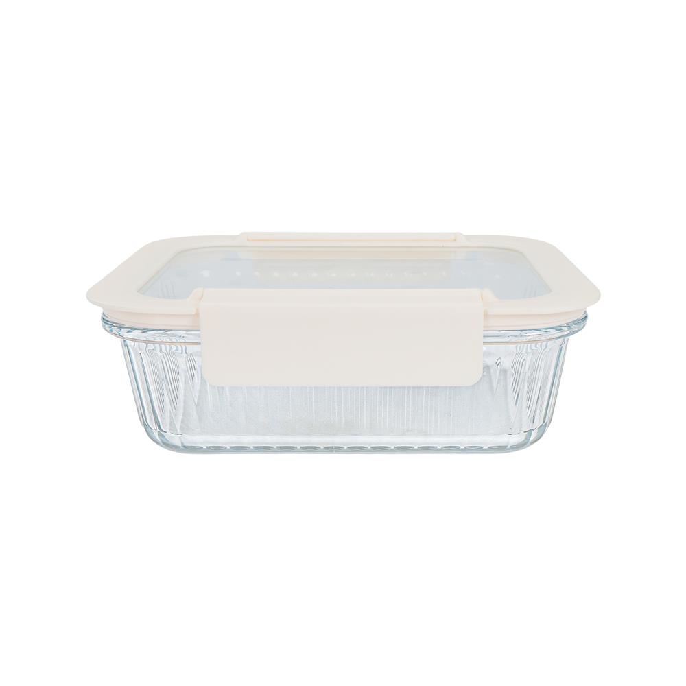 กล่องอาหารแก้วผืนผ้า KECH BELLA 1.05 ลิตร สีขาว