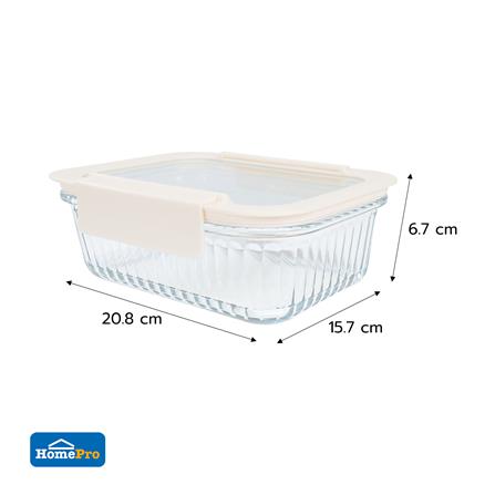 กล่องอาหารแก้วผืนผ้า KECH BELLA 1.05 ลิตร สีขาว_6