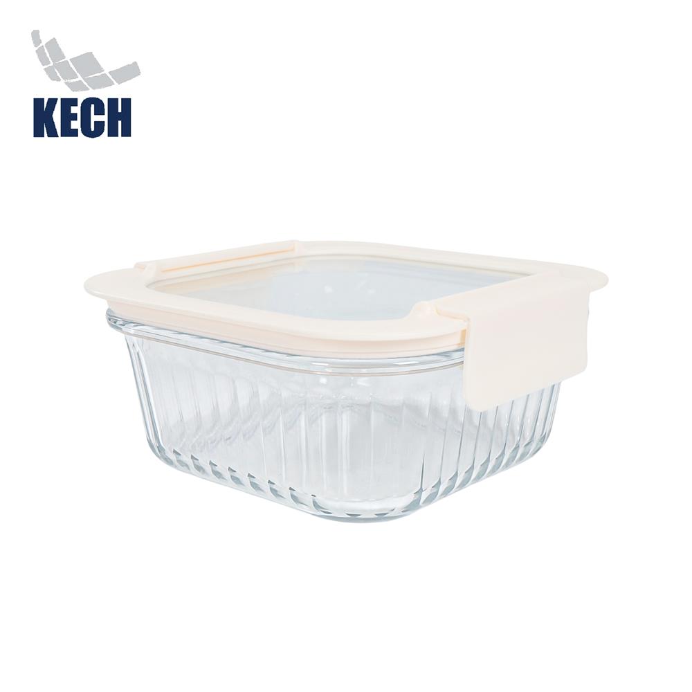กล่องอาหารแก้วจัตุรัส KECH BELLA 0.8 ลิตร สีขาว