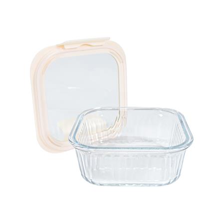 กล่องอาหารแก้วจัตุรัส KECH BELLA 0.8 ลิตร สีขาว_2