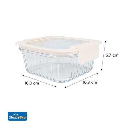 กล่องอาหารแก้วจัตุรัส KECH BELLA 0.8 ลิตร สีขาว_5