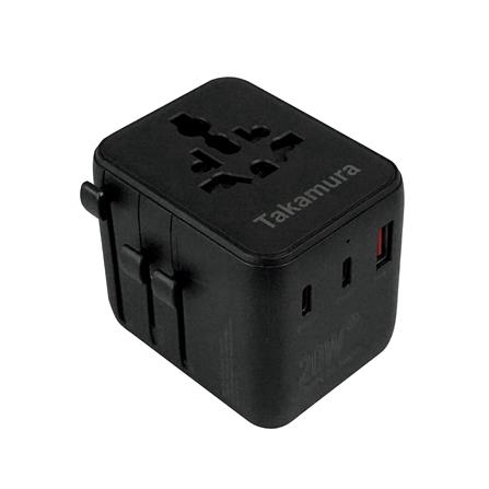 หัวแปลงปลั๊กไฟสากลพร้อมที่ชาร์จ TAKAMURA TUT-20A สีดำ_1