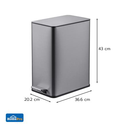 ถังขยะเหยียบเหลี่ยม ACCO VERTA 15 ลิตร สีเงิน_5