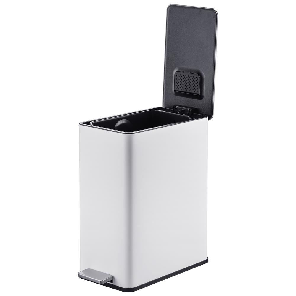 ถังขยะเหยียบเหลี่ยม ACCO VERTA 15 ลิตร สีขาว