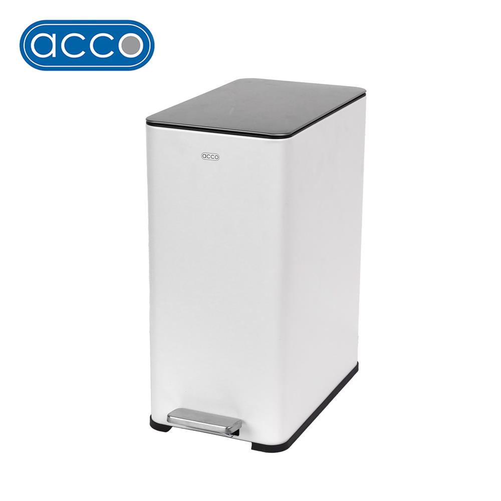 ถังขยะเหยียบเหลี่ยม ACCO VERTA 15 ลิตร สีขาว