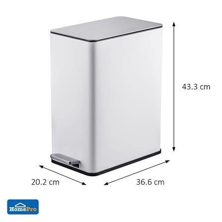 ถังขยะเหยียบเหลี่ยม ACCO VERTA 15 ลิตร สีขาว_5