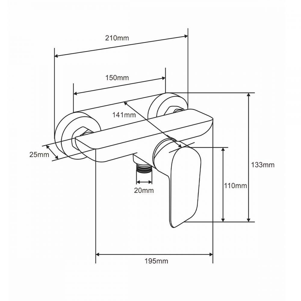 ก๊อกผสมยืนอาบ RASLAND RA A116-A4567