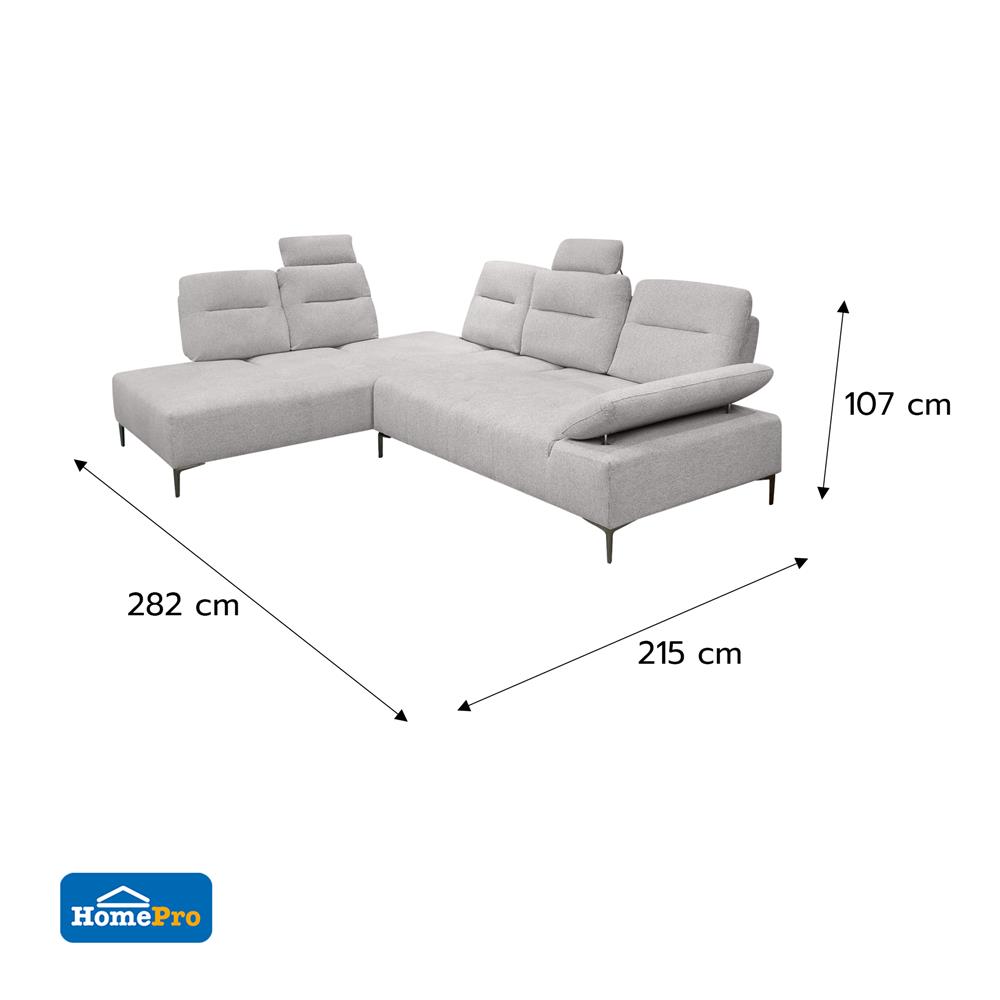 โซฟาเข้ามุมซ้าย BENETTA RAVELLO สีเทาอ่อน