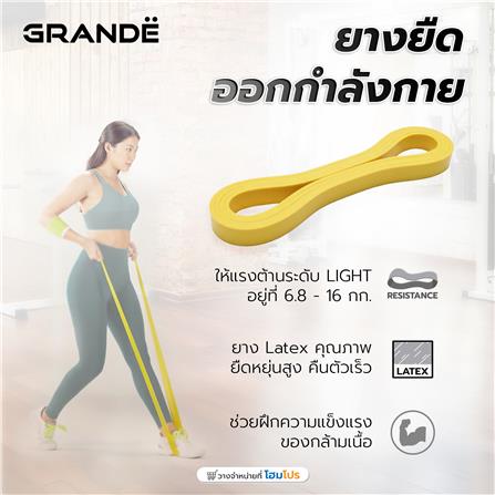 ยางยืดออกกำลังกาย GRANDE แรงต้านเบา สีเหลือง_4