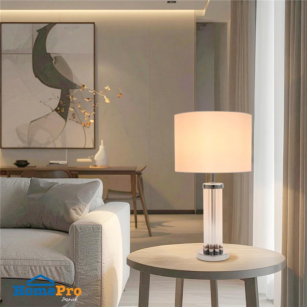 ไฟตั้งโต๊ะ CARINI MT23610 สีขาว/เงิน