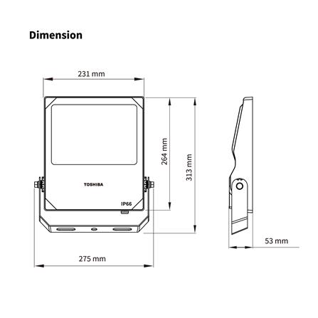 สปอตไลท์ภายนอก LED TOSHIBA FT-LED-FLT-038 100 วัตต์ DAYLIGHT_6