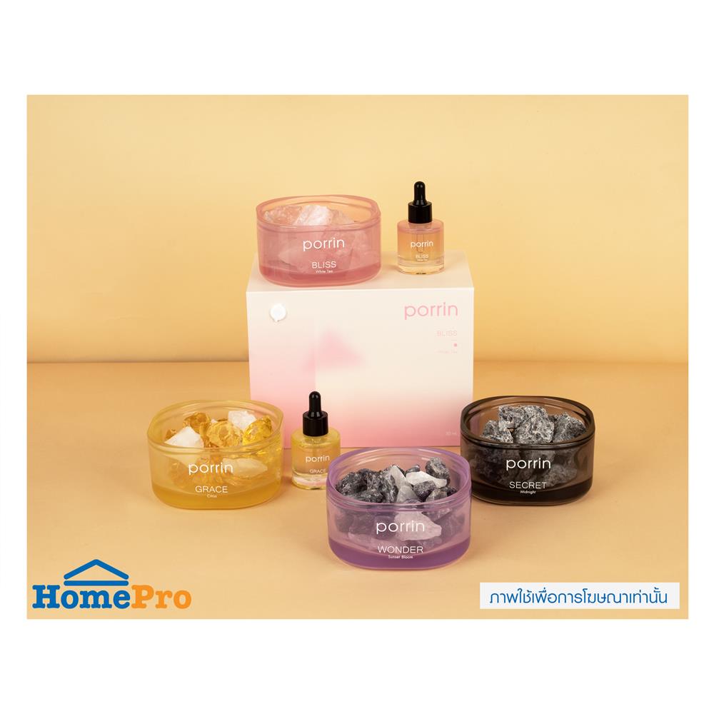 ชุดหินอโรม่าพร้อมน้ำหอม PORRIN MOOD OF THE DAY 500 กรัม + 30 มล. WONDER