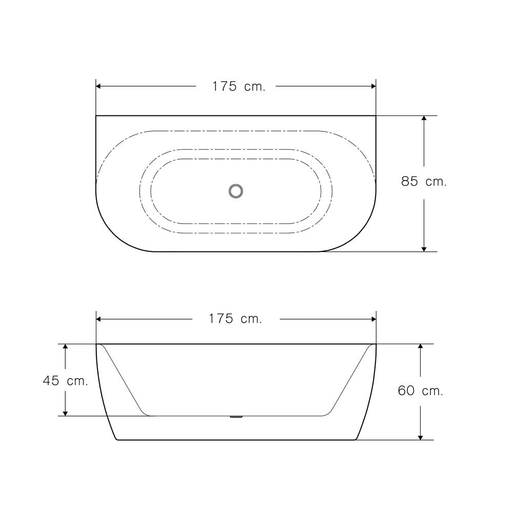 อ่างอาบน้ำ I-SPA C175WF2-XI 175 ซม. สีขาว