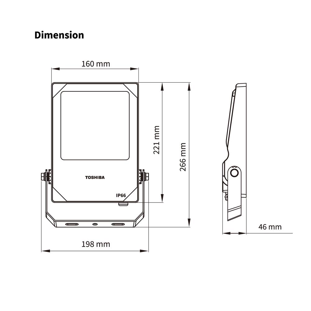 สปอตไลท์ภายนอก LED TOSHIBA FT-LED-FLT-037 50 วัตต์ DAYLIGHT