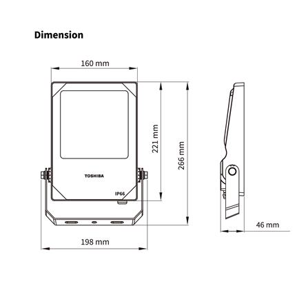 สปอตไลท์ภายนอก LED TOSHIBA FT-LED-FLT-037 50 วัตต์ DAYLIGHT_6