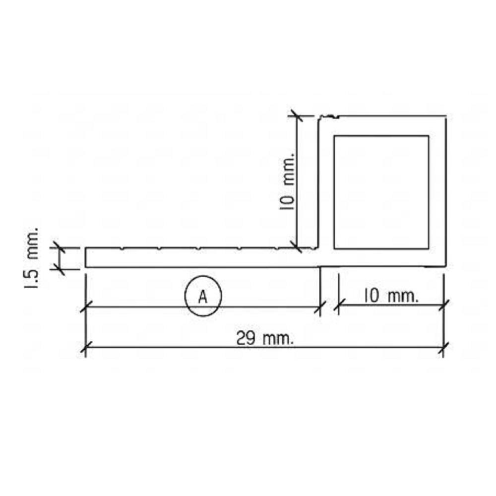 คิ้ว PVC เหลี่ยม TARA 10 มม. 2 ม. สีเบจ