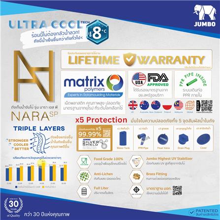 ถังเก็บน้ำ JUMBO NARA 2000 ลิตร สีดำแบล็คมาเบิ้ล_2