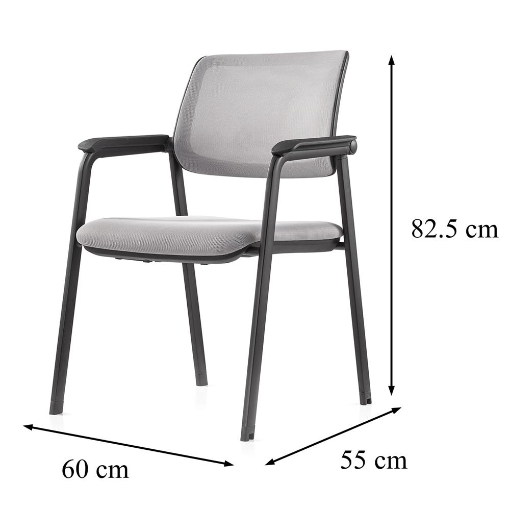 เก้าอี้รับรอง FURDINI LEON ผ้า/PP สีเทา