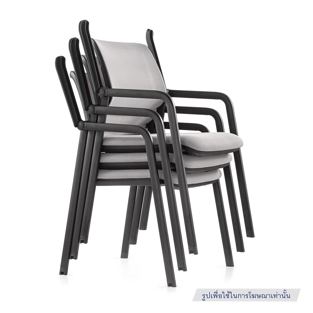 เก้าอี้รับรอง FURDINI LEON ผ้า/PP สีเทา