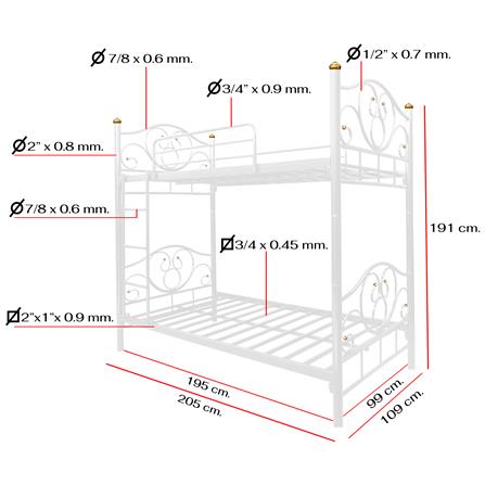 เตียง 2 ชั้น THAIBULL SSTLOT2F-0141-105R สีขาว_8