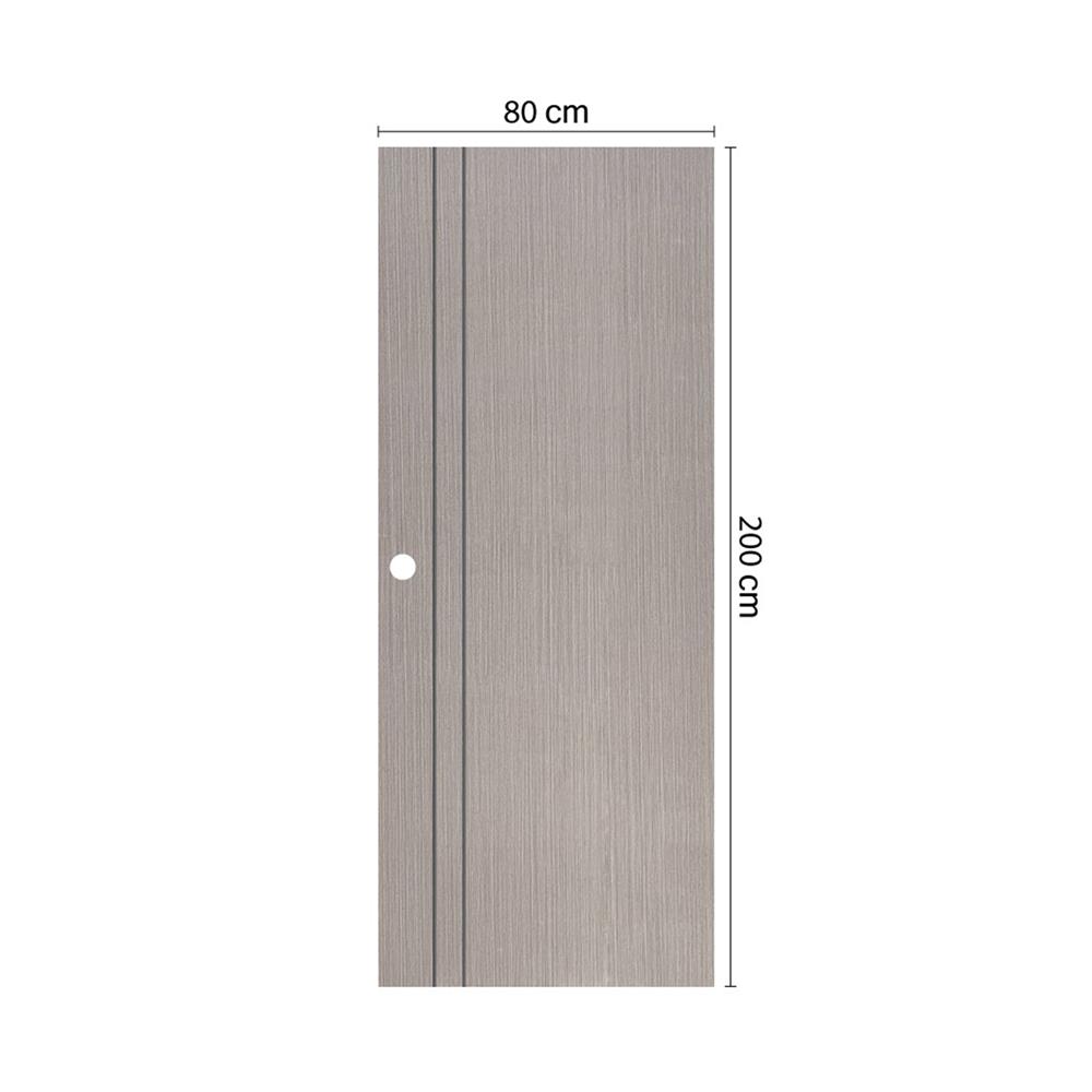 ประตูภายใน UPVC เจาะลูกบิด ECO-DOOR PE2 80x200 ซม. สีเทาอ่อน