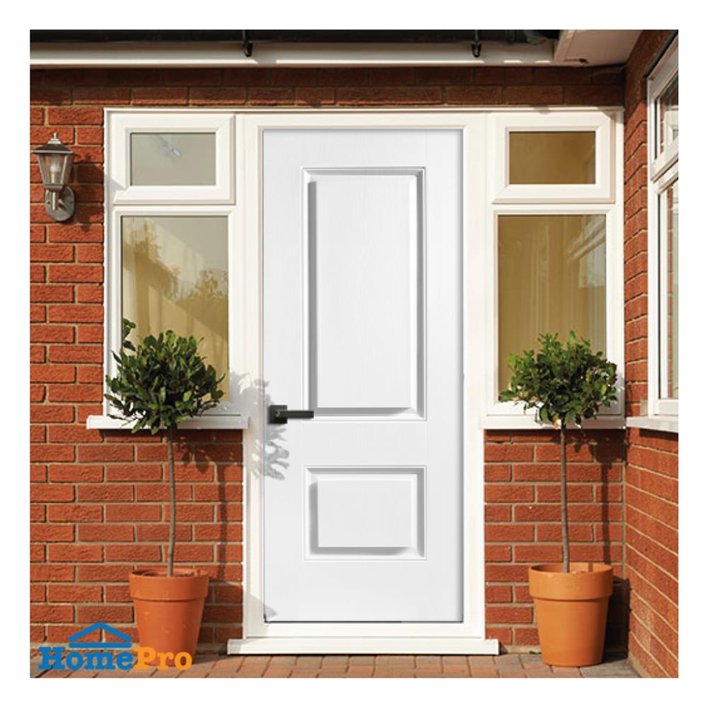 ประตูภายนอก UPVC ไม่เจาะลูกบิด ECO-DOOR UPVC2 90x200 ซม. สีขาว