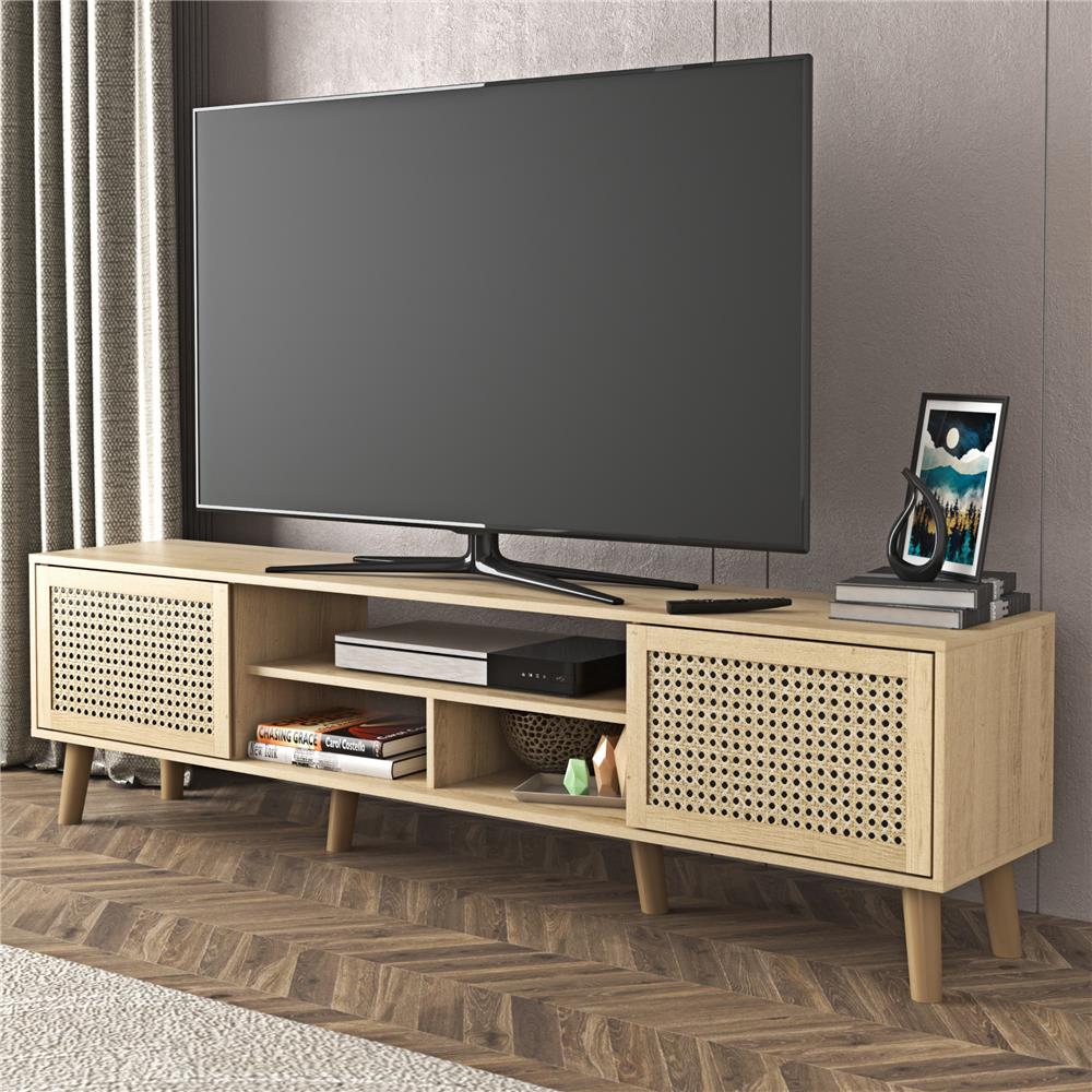 ตู้วางทีวี TOMATO HOME MILLERS RATTAN 180 ซม. สีโอ๊ค