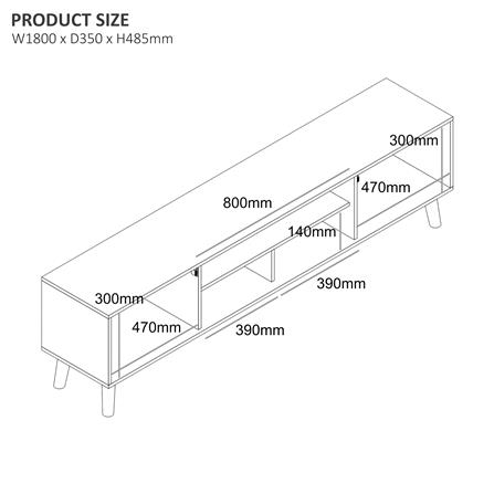 ตู้วางทีวี TOMATO HOME MILLERS RATTAN 180 ซม. สีโอ๊ค_4