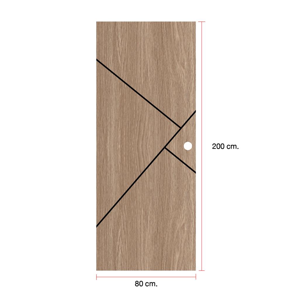 ประตูภายใน UPVC เจาะลูกบิด MODERNWOOD LMWNR012 80x200 ซม. สี BROWN WALNUT