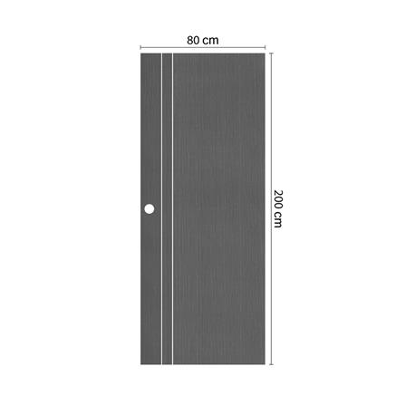 ประตูภายใน UPVC เจาะลูกบิด ECO-DOOR PE1 80x200 ซม. สีเทาเข้ม_3