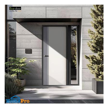 ประตูภายนอก UPVC เจาะลูกบิด ECO-DOOR ED1 90x200 ซม. สีขาว/เทา_2