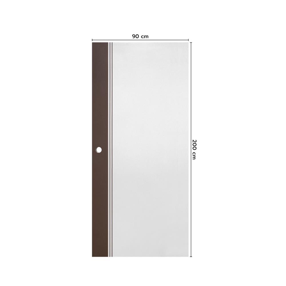 ประตูภายนอก UPVC เจาะลูกบิด ECO-DOOR ED2 90x200 ซม. สีขาว/โอ๊ค