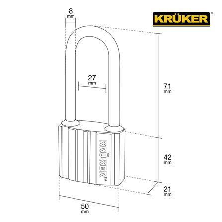กุญแจ KRUKER KK-9562 50 มม. สีดำ_5