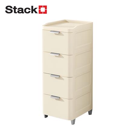 ตู้ลิ้นชัก 4 ชั้น STACKO LINNA 35x41x90 ซม. สีครีม_0
