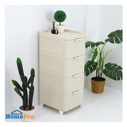 ตู้ลิ้นชัก 4 ชั้น STACKO LINNA 35x41x90 ซม. สีครีม_3