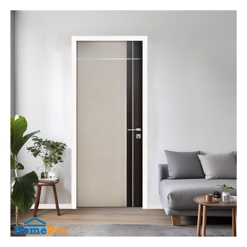 ประตูภายใน WPC ไม่เจาะลูกบิด ECO-DOOR WP2 90x200 ซม. สีครีมทูโทน