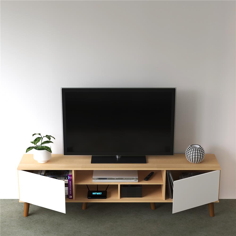 ตู้วางทีวี TOMATO HOME MILLER 180 ซม. สีขาว/โอ๊ค