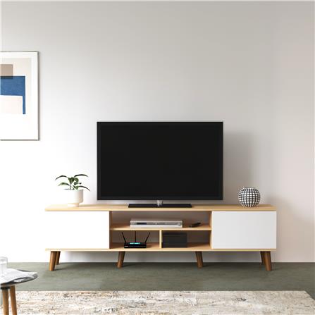 ตู้วางทีวี TOMATO HOME MILLER 180 ซม. สีขาว/โอ๊ค_2