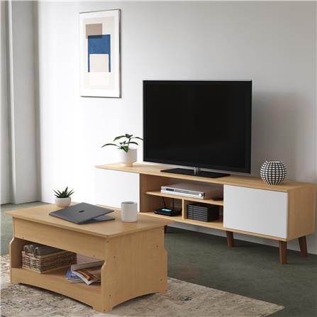 ตู้วางทีวี TOMATO HOME MILLER 180 ซม. สีขาว/โอ๊ค_4