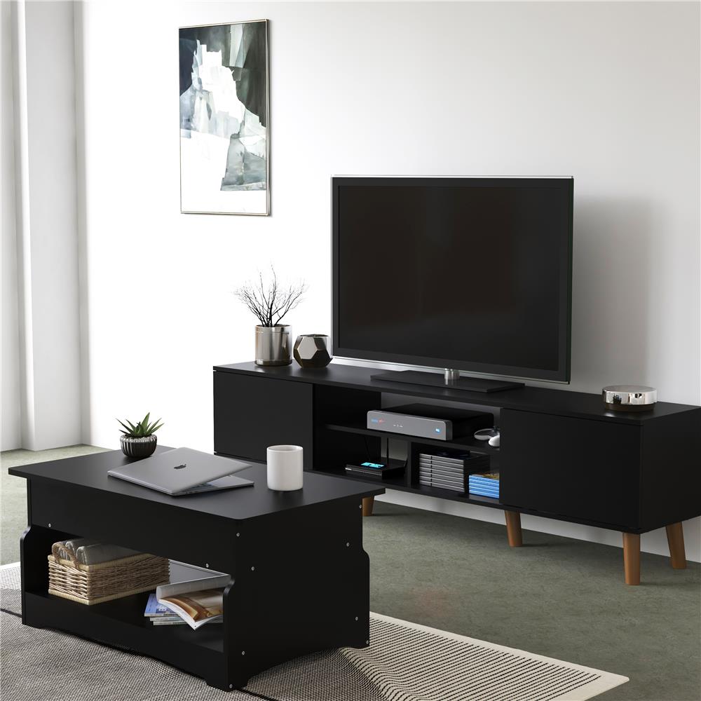 ตู้วางทีวี TOMATO HOME MILLER 180 ซม. สีดำ