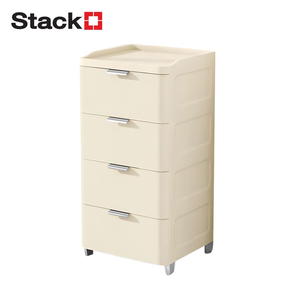 ตู้ลิ้นชัก 4 ชั้น STACKO LINNA 45x41x90 ซม. สีครีม